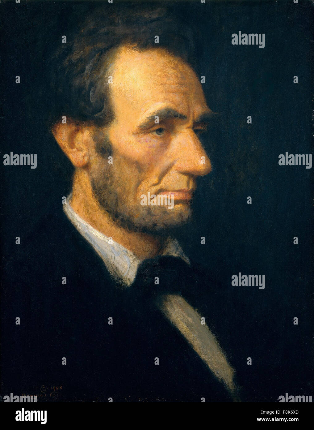 . 575 Douglas Volk - Portrait d'Abraham Lincoln (1908) Banque D'Images