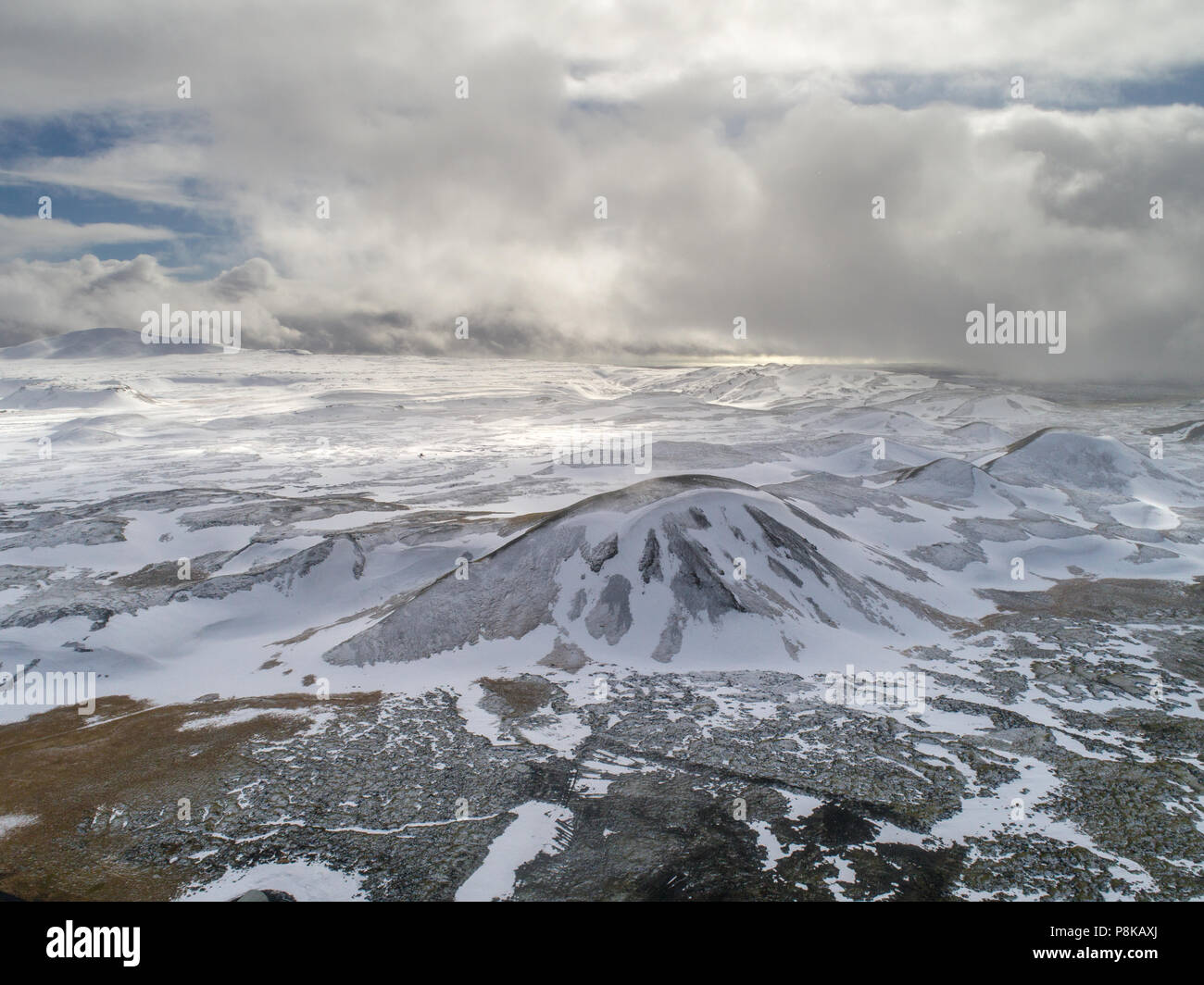 Vue aérienne de l'Islande en hiver paysage Banque D'Images