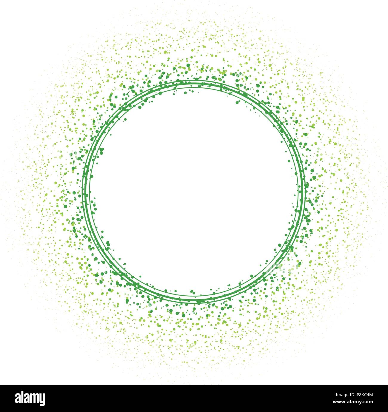 Vector background illustration printemps. forme arrondie avec cercle vert et points verts. Résumé motif pointillé texture isolé sur fond blanc Illustration de Vecteur