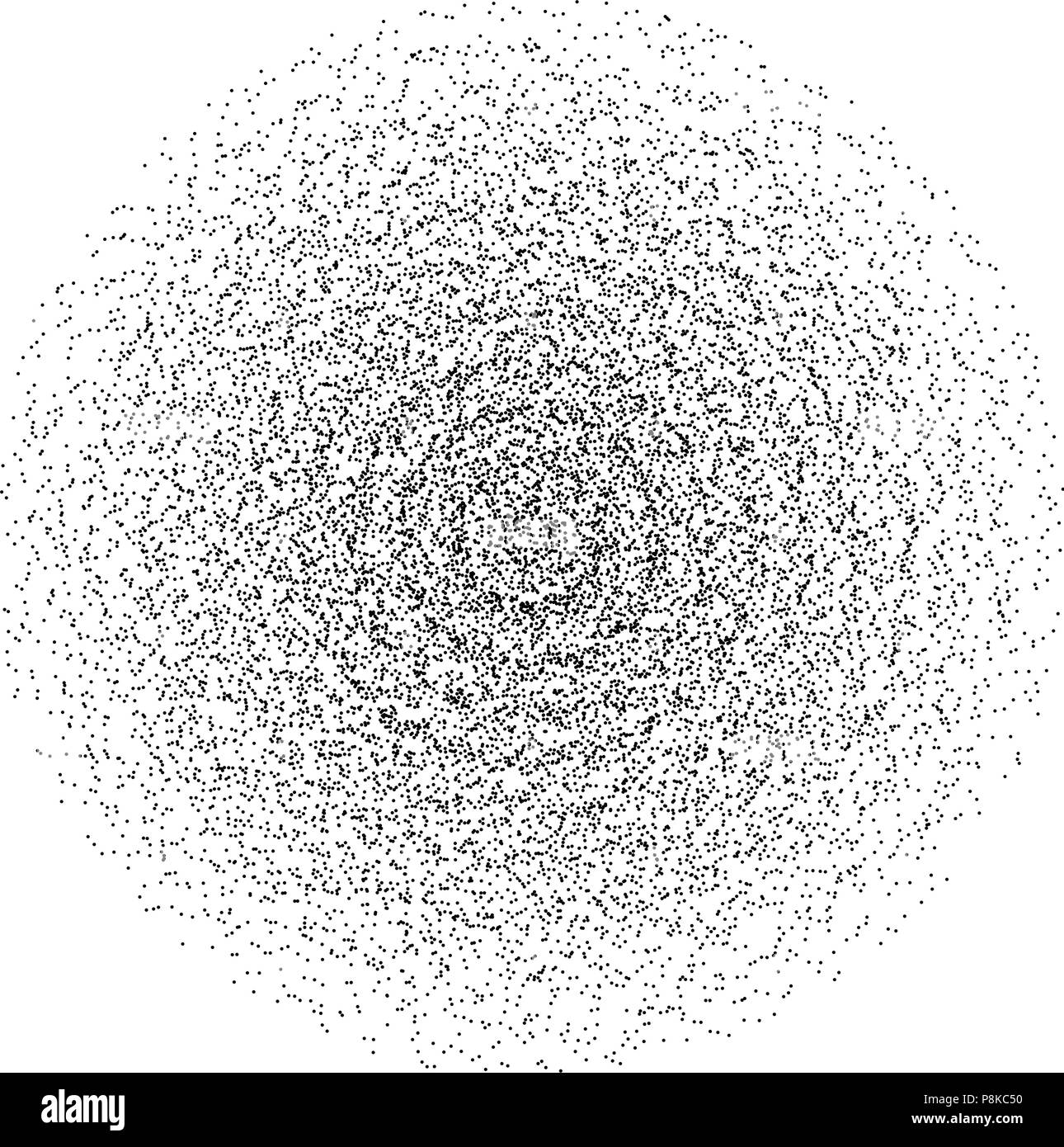Points noirs dans vecteur forme cercle forme radiale. Résumé. dotted background illustration décorative dot design texture. Illustration de Vecteur