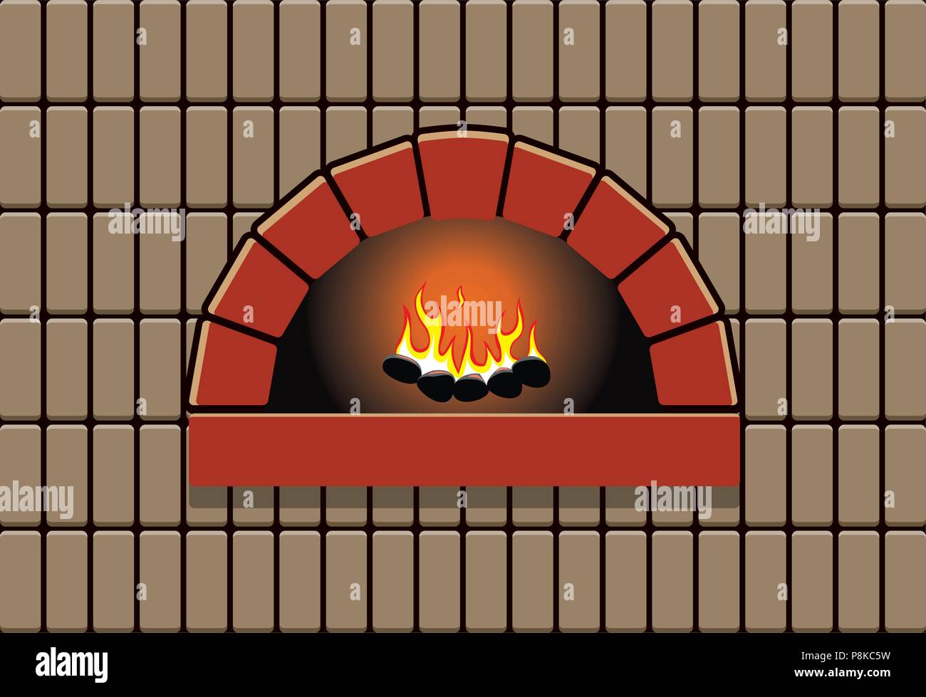 Vector illustration de four avec cheminée Illustration de Vecteur