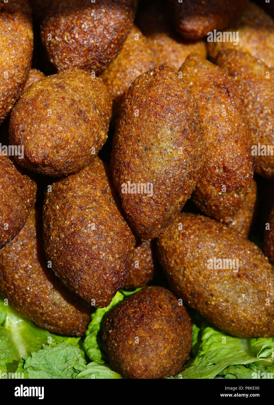 Kibbee galettes, un meatball moyen-orientale Banque D'Images