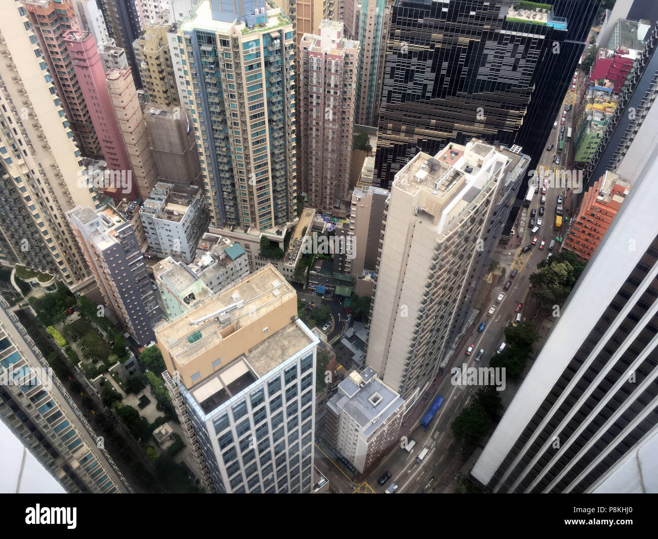 Quartier Financier de Hong Kong Vue aérienne Banque D'Images