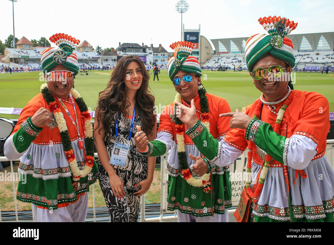 Pont Trent, Nottingham, Angleterre, Royaume-Uni. 12 juillet 2018. L'ODI, Londres Royal 1ère série d'Angleterre v l'Inde ; Inde fans en grande tenue : Crédit News Images /Alamy Live News Banque D'Images