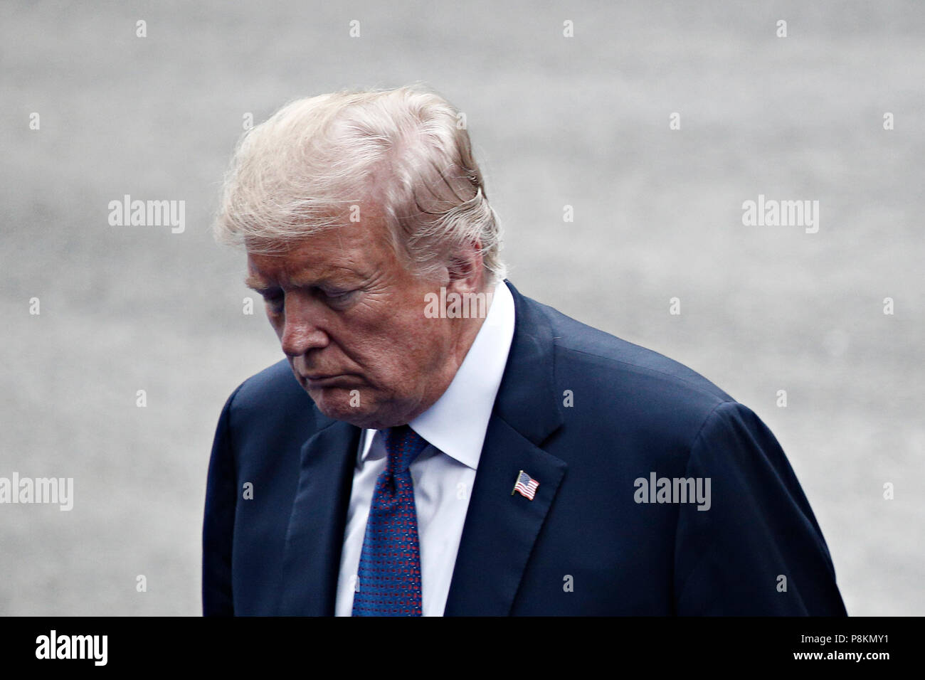 Bruxelles, Belgique. 11 juillet 2018. Le président américain, Donald Trump et la Première Dame des Etats-Unis Melania Trump arrivent pour un dîner de travail au Parc du Cinquantenaire à Bruxelles, Belgique le 11 juillet 2018. Credit : ALEXANDROS MICHAILIDIS/Alamy Live News Banque D'Images