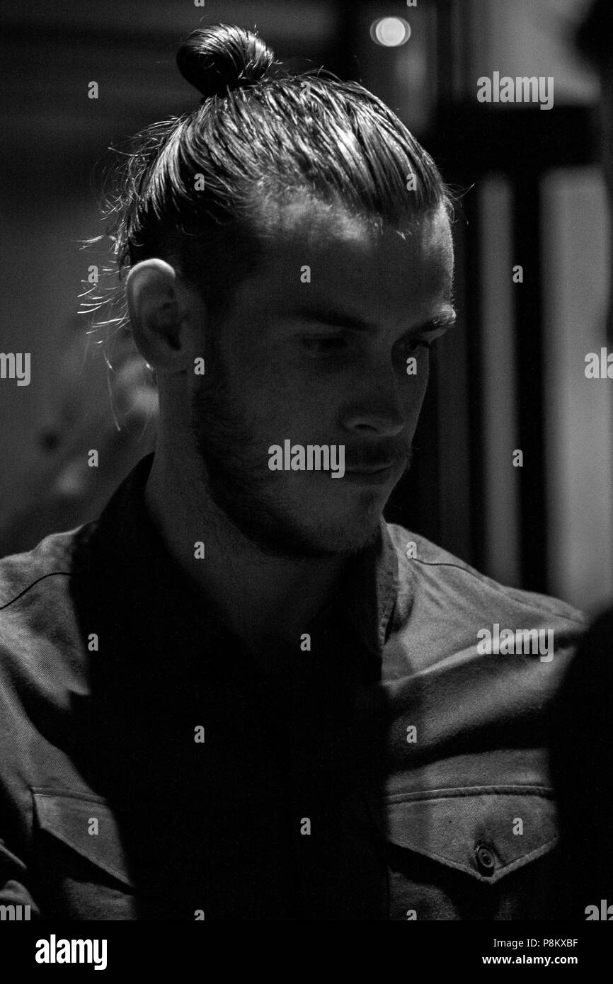 Cardiff, Pays de Galles. 12 juillet 2018. Gareth Bale est l'hôte d'une séance de questions-réponses à Elevens Bar & Grill. Lewis Mitchell/Alamy Live News. Banque D'Images