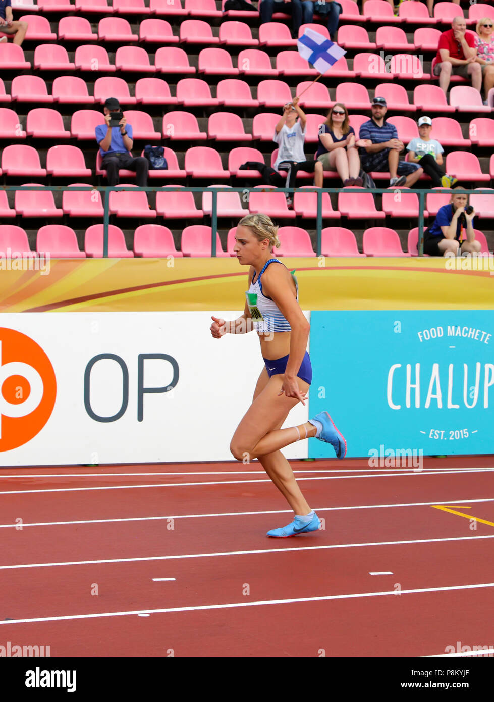 Tampere, Finlande. 12 juillet, 2018. NIAMH EMERSON (GBR), athlète Anglais Leeds en heptathlon dans les Championnats du Monde U20 Championship Tampere, Finlande 12 Juillet, 2018. Crédit : Denys/Kuvaiev Alamy Live News Banque D'Images