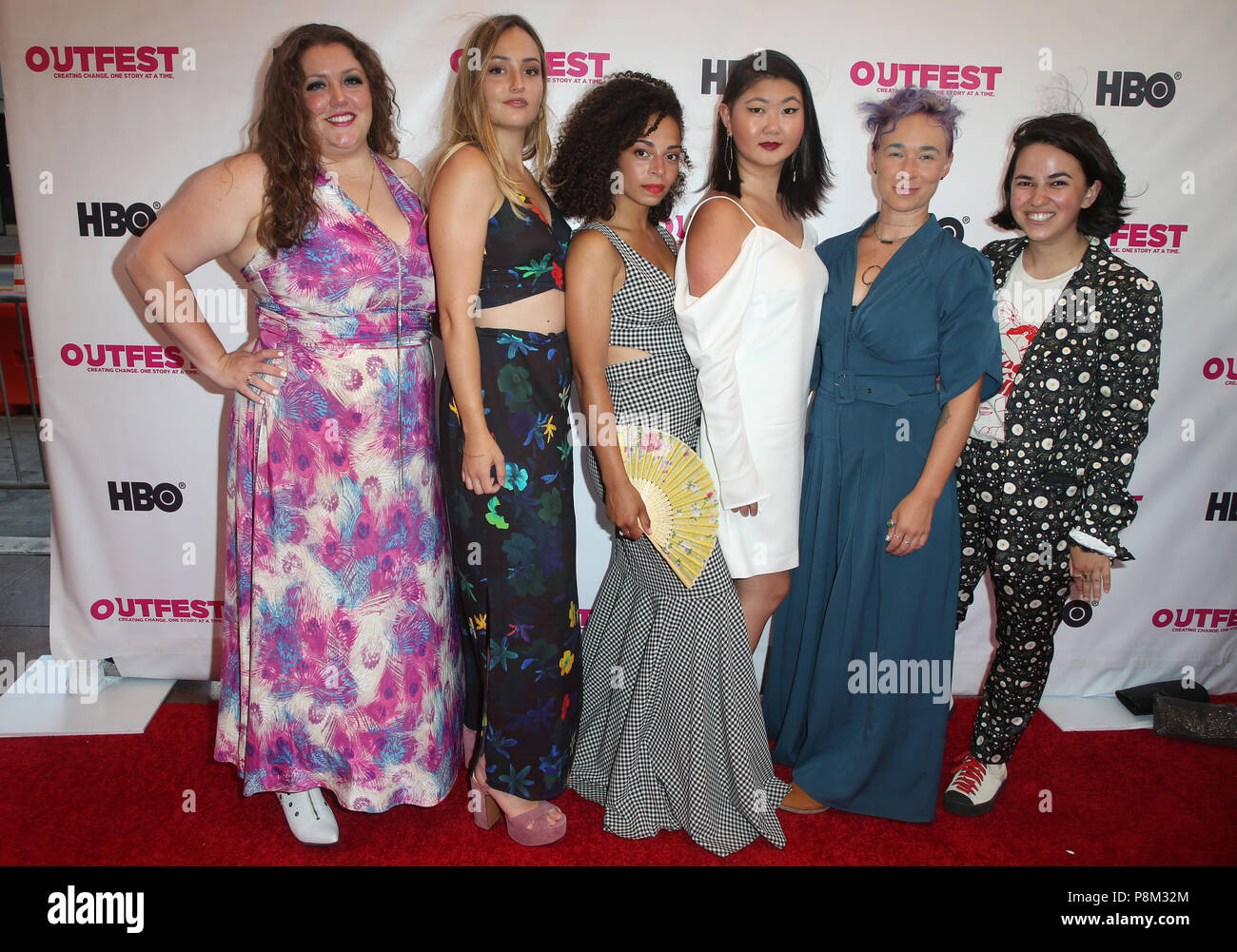 LOS ANGELES, CA - le 12 juillet : Chelsea Moore, Hannah Hodson, Erica Pappas, Chelsea Monroe, Leslie Zak, à l'Outfest Los Angeles 2018 Festival du Film LGBT de Gala de la soirée d'ouverture du studio 54 au Orpheum Theatre de Los Angeles, Californie le 12 juillet 2018. Credit:Faye Sadou/MediaPunch Banque D'Images