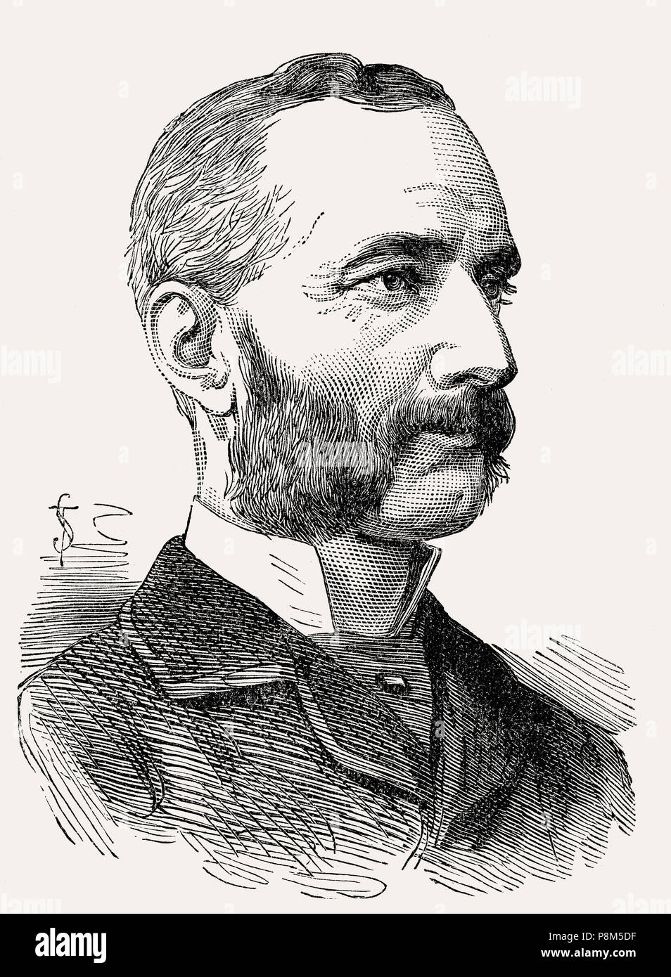 Le Colonel Deane, un officier de l'armée britannique, tué à la bataille de Laing's Nek le 28 janvier 1881, Première Guerre des Boers, de la bataille sur terre et mer, Banque D'Images