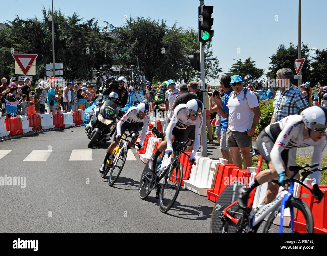 Tour de France 2018 essais temps Banque D'Images
