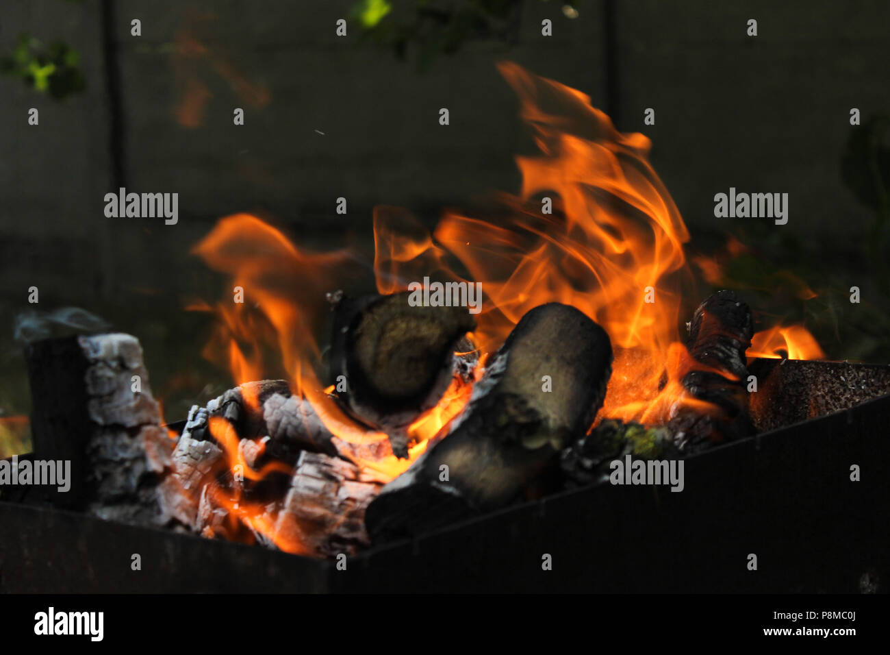 Les flammes d'un incendie Banque D'Images