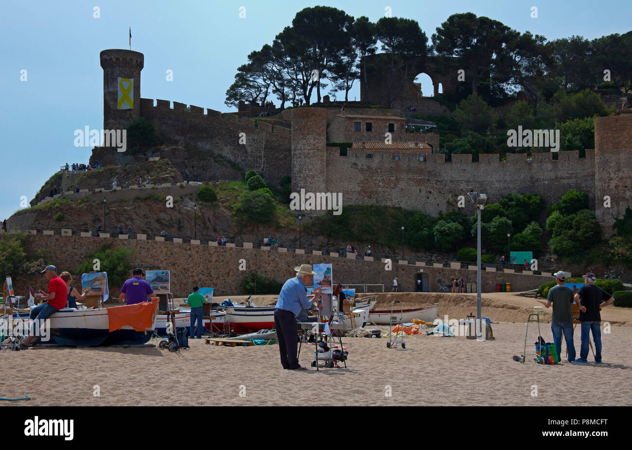 Tossa de Mar, Platja Gran, Catalogne, Costa Brava, Espagne, Europe Banque D'Images