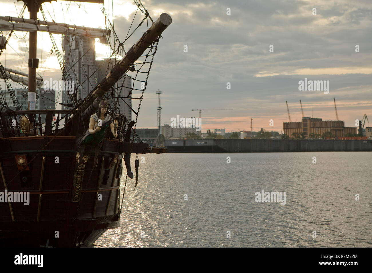 Copie de l'ancien voilier dans le port de Gdynia, Pologne Banque D'Images