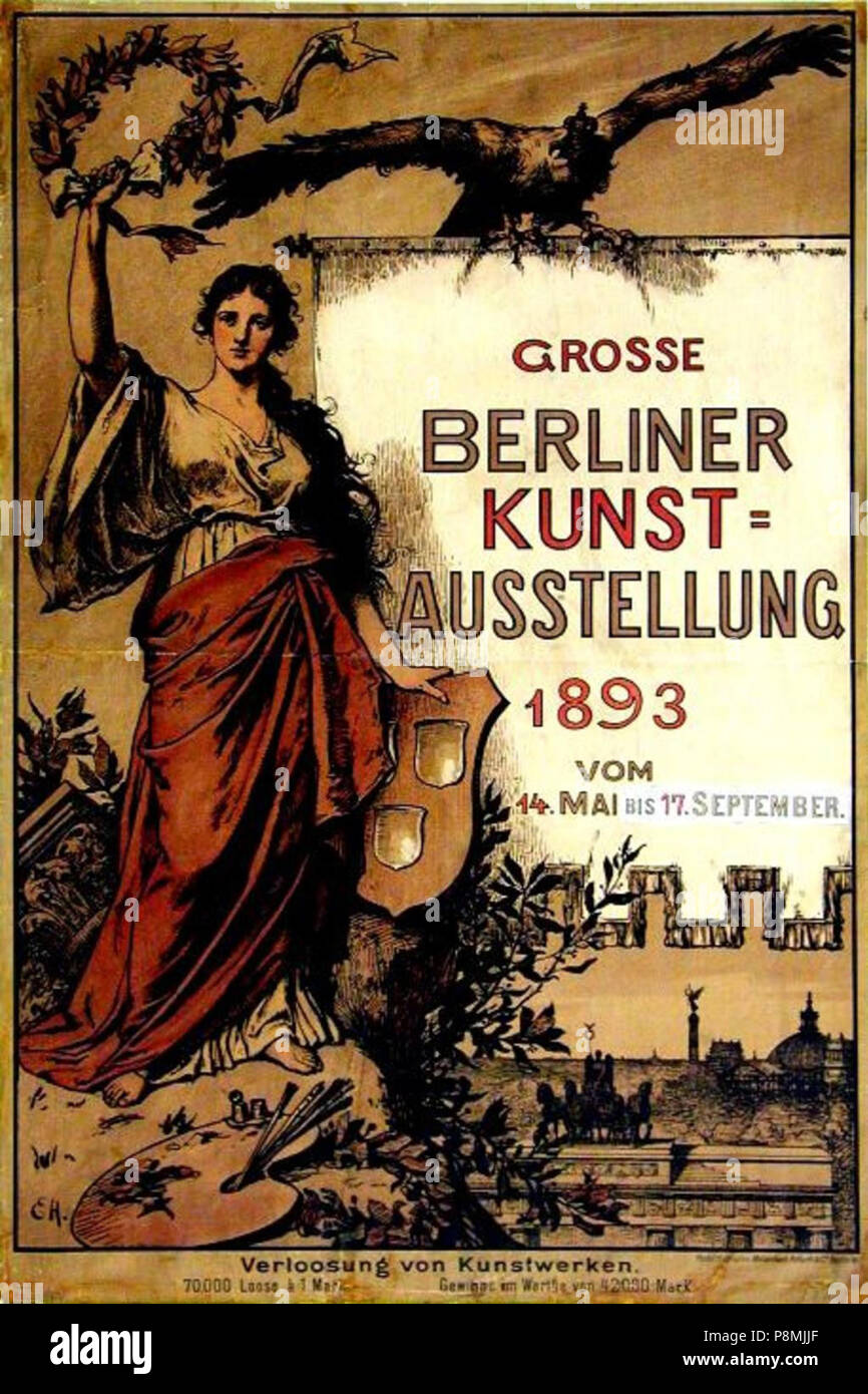 . 580 Grosse Berliner Kunstausstellung Werbeplakat 1893 Banque D'Images