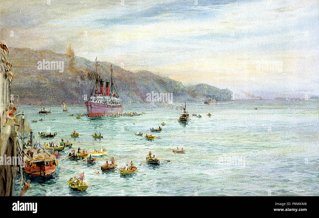 . 584 William Lionel Wyllie - Plongée sous-marine les garçons autour d'un paquebot de ligne Banque D'Images