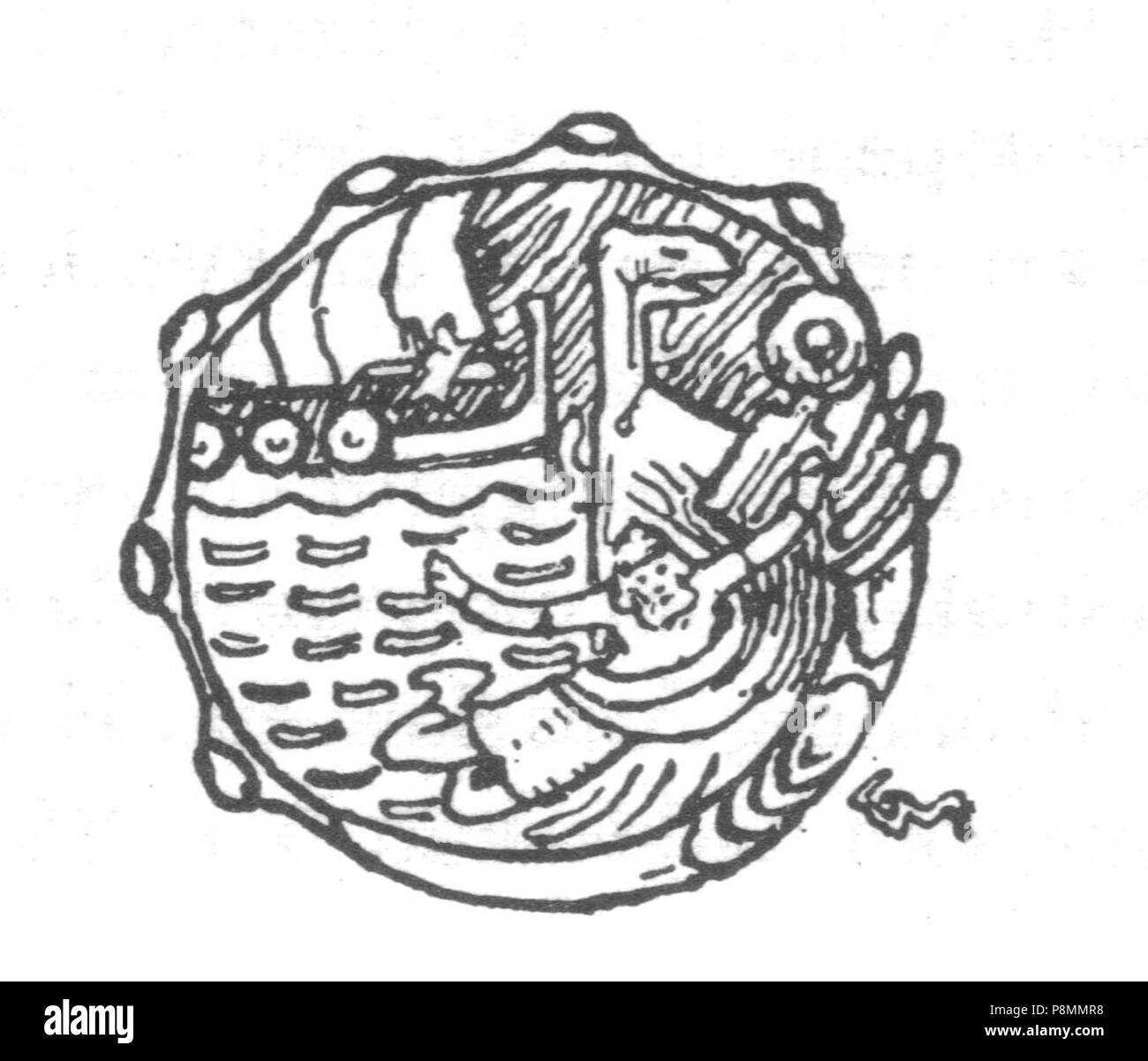 . 587 Ynglingesaga 25 Gerhard Munthe Banque D'Images