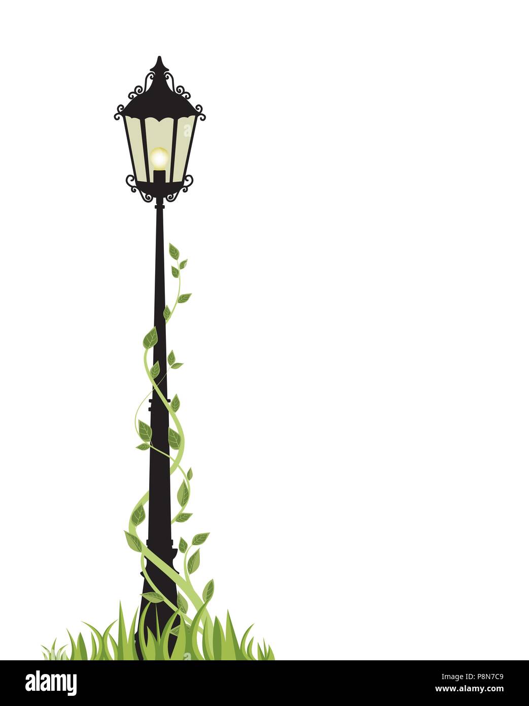 Vector illustration d'une lampe de rue sur fond blanc Illustration de Vecteur