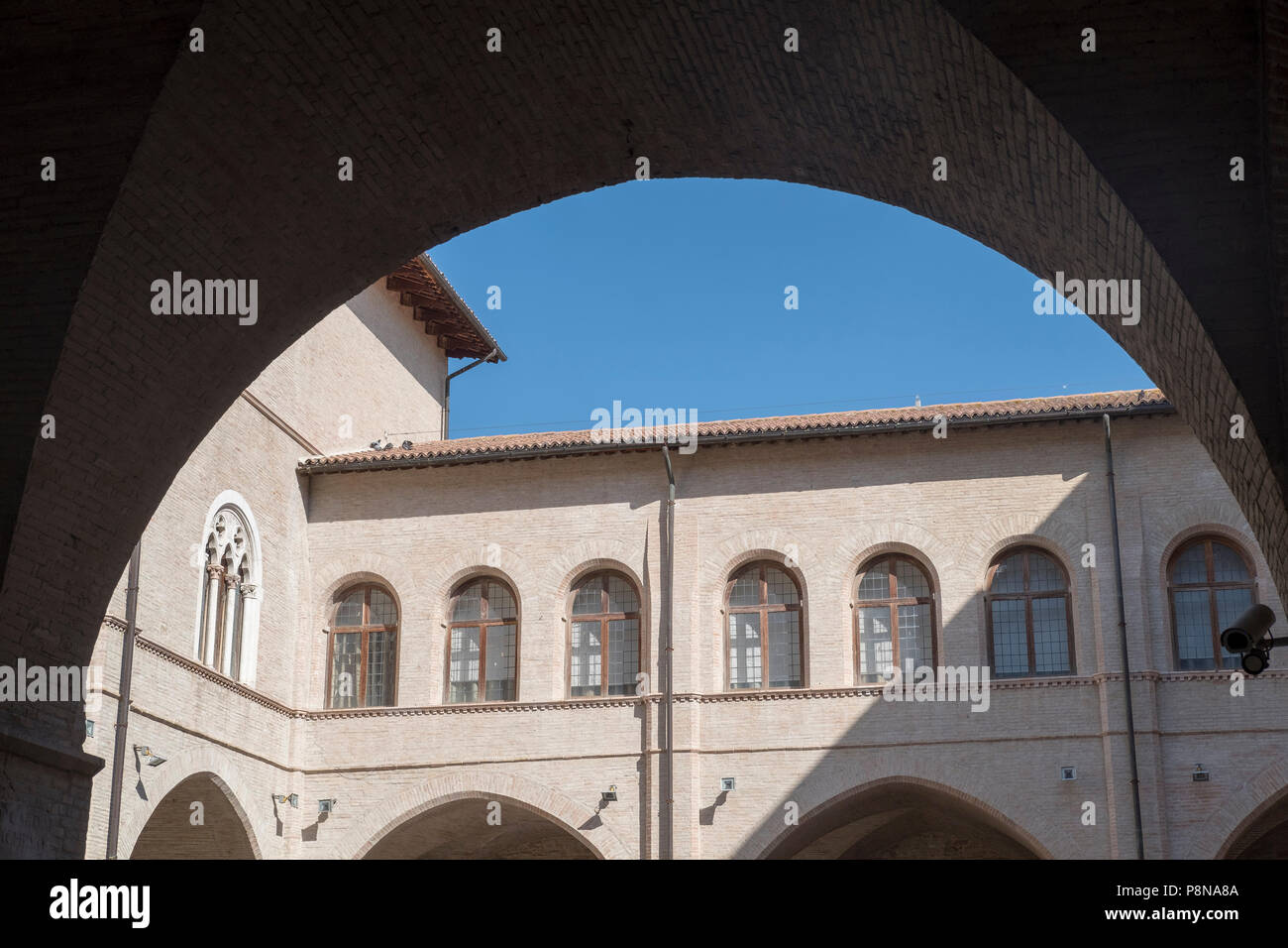 Bâtiment historique de Foligno, Pérouse, Ombrie, Italie : Palazzo Trinci Banque D'Images