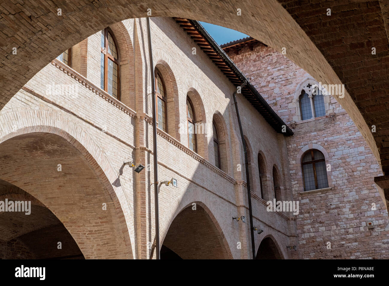 Bâtiment historique de Foligno, Pérouse, Ombrie, Italie : Palazzo Trinci Banque D'Images