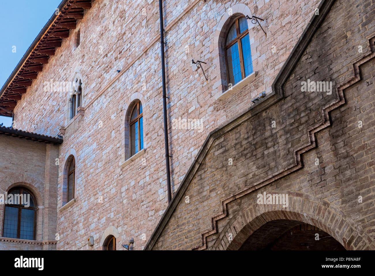 Bâtiment historique de Foligno, Pérouse, Ombrie, Italie : Palazzo Trinci Banque D'Images