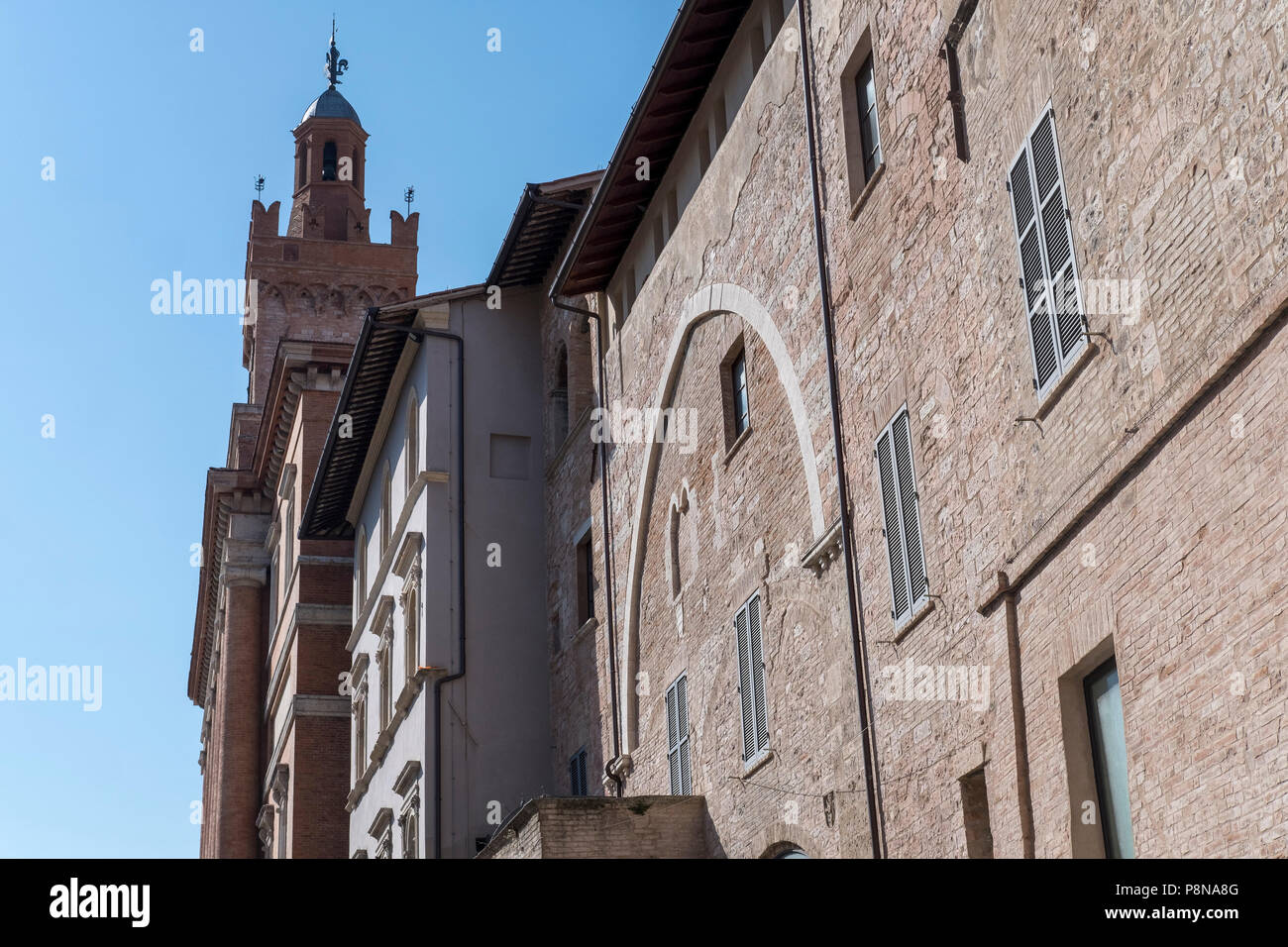 Bâtiment historique de Foligno, Pérouse, Ombrie, Italie : Palazzo Trinci Banque D'Images