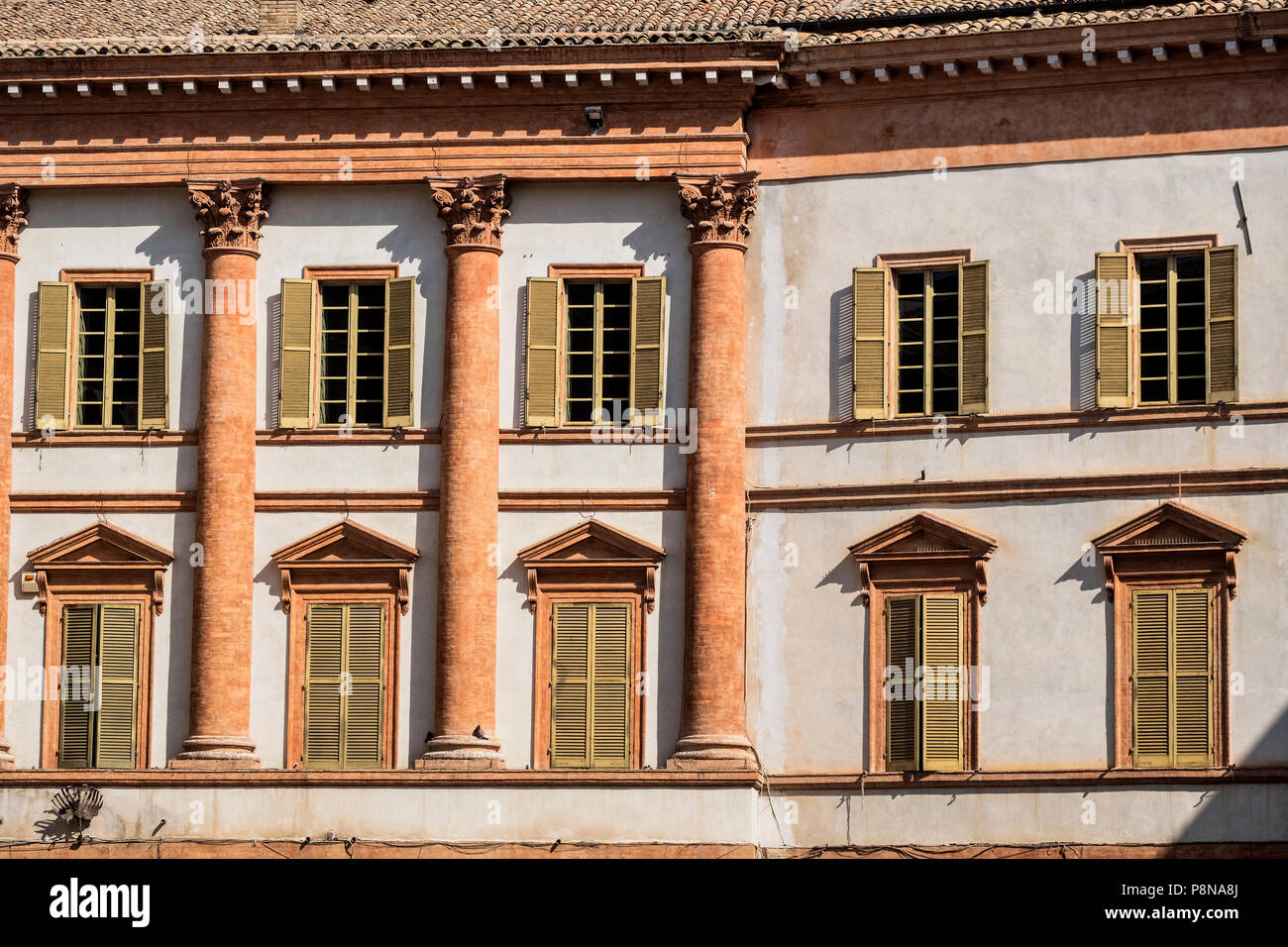 Bâtiment historique de Foligno, Pérouse, Ombrie, Italie : Palazzo Trinci Banque D'Images