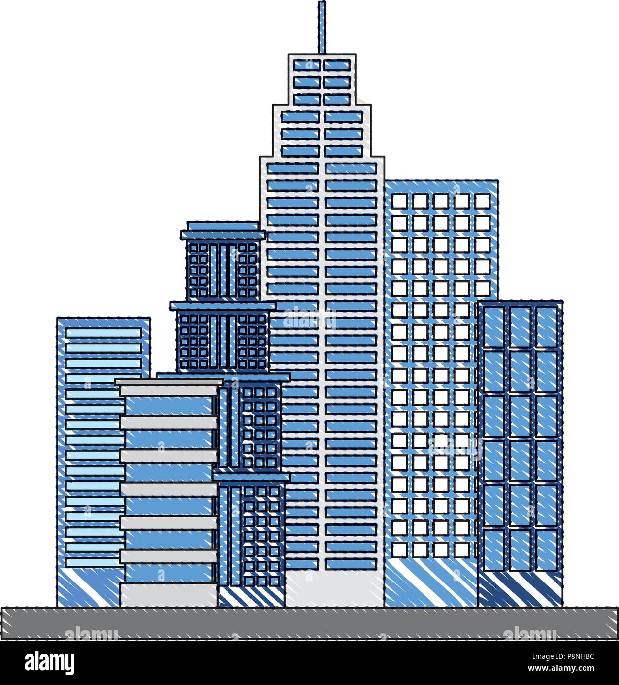 L'architecture des bâtiments de la ville extérieure façade vector ...