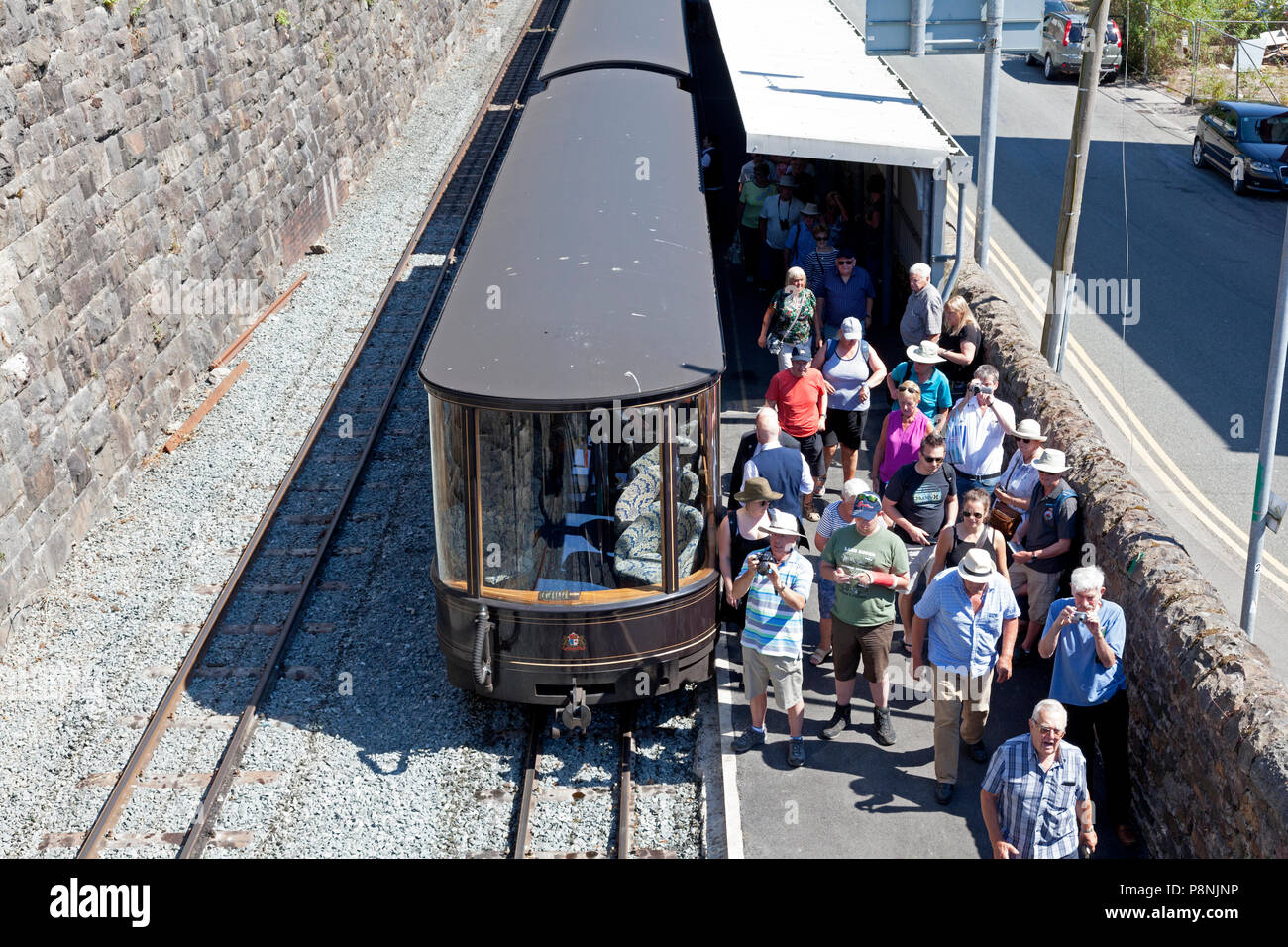 Terminus du Welsh Highland Railway, Caernarfon, Gwynedd, Pays de Galles Banque D'Images