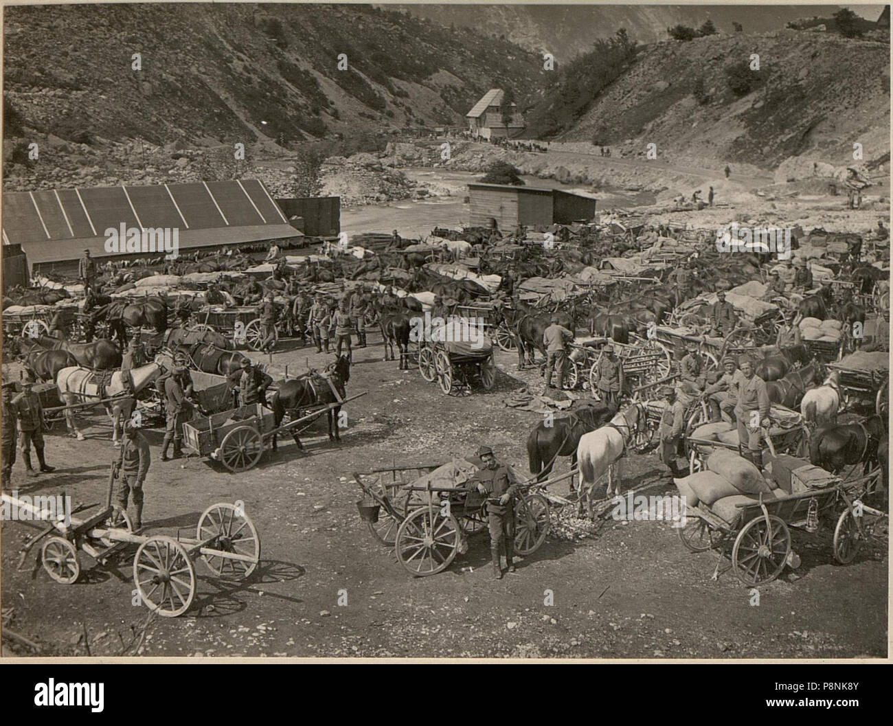 . 281 Fassungsstelle unter freiem Himmel au Soca.Aufgenommen am 25.5.1916. BildID (15475244) Banque D'Images