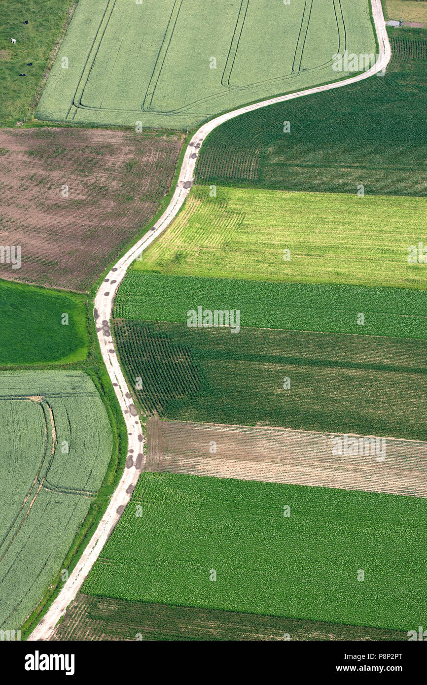 Vue aérienne de la vallée de l'Yzer Banque D'Images