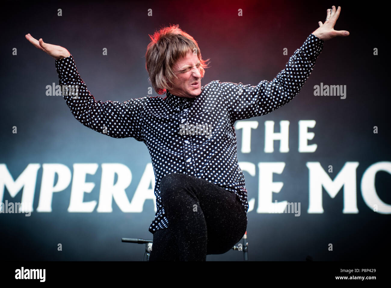 Stupinigi, Italie. 11 juillet, 2018. La British rock/blues band appelé le mouvement de tempérance en live sur la scène du Festival Parc Stupinigi Sonic 2018. Credit : Alessandro Bosio/Pacific Press/Alamy Live News Banque D'Images