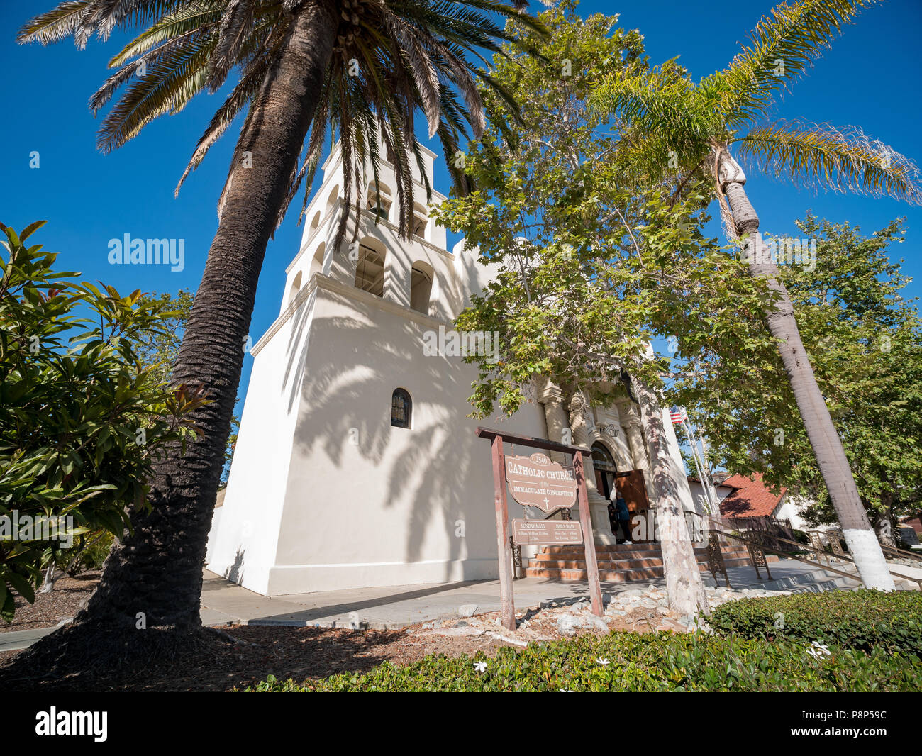 San Diego, 27 juin : belle Eglise de l'Immaculée Conception dans la vieille ville historique sur Juin 27, 2018 à San Diego, Californie Banque D'Images
