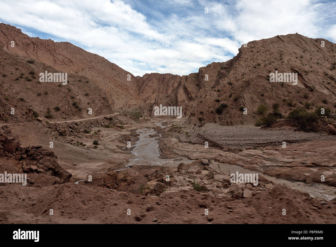 La vue le long de la route 76, dans la province de La Rioja, en Argentine. Banque D'Images