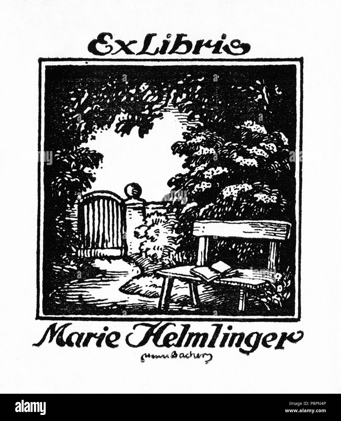 . 279 Ex libris Marie Helmlinger Banque D'Images