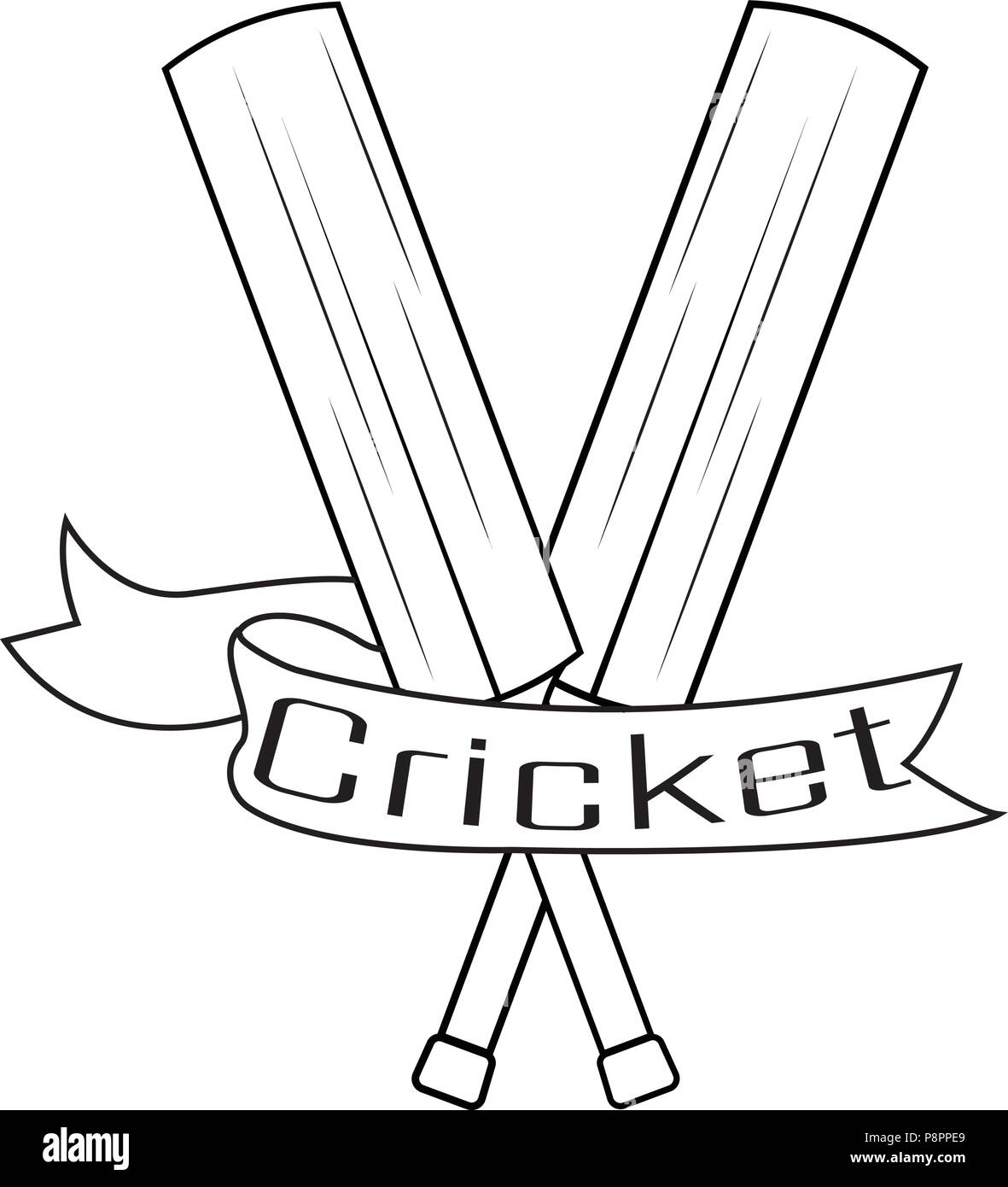 Résumé de l'étiquette de Cricket Illustration de Vecteur