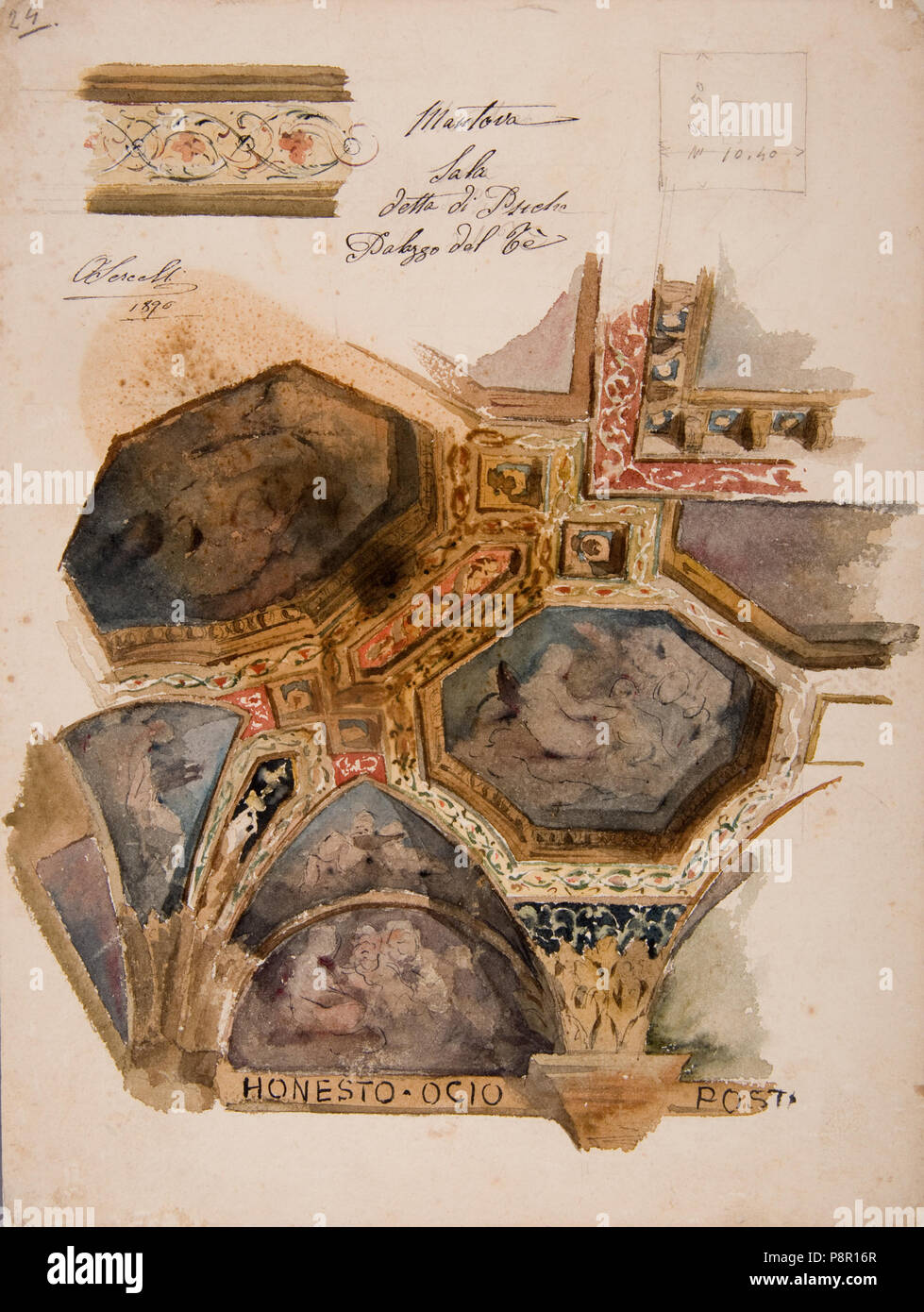 520 Sercelli, Oreste - Mantova Sala Detta Di Pietra Palazzo Del Sè (rognée) Banque D'Images