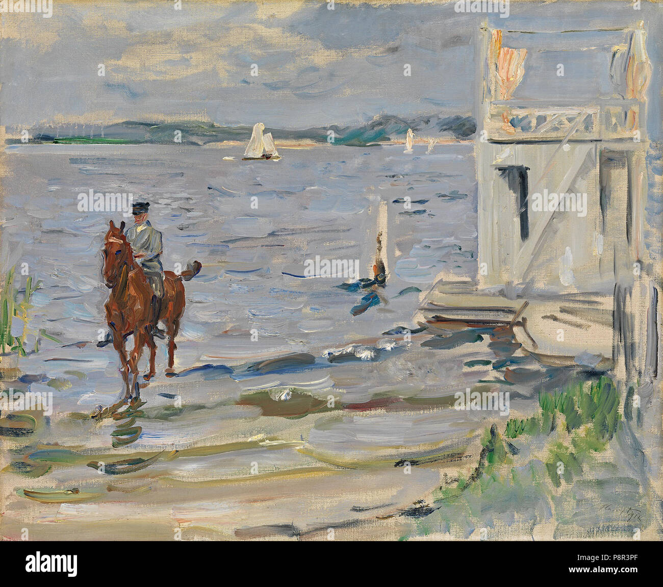 414 Max Slevogt - Badehäuschen an der Havel Banque D'Images