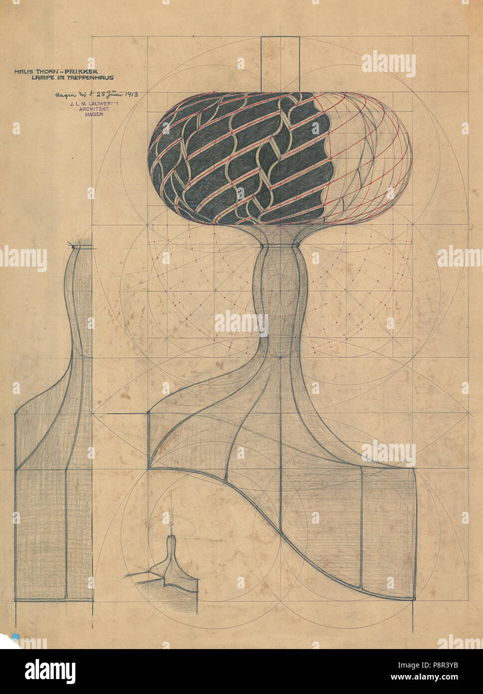 . 398 Lampe Lampe Huis Thorn-Prikker Thorn-Prikker House Banque D'Images