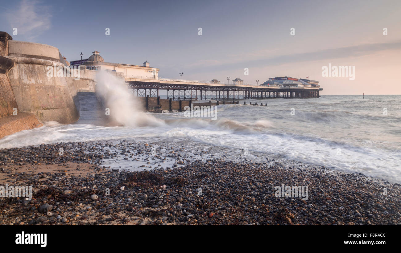 Jetée de Cromer sur la côte de Norfolk, Angleterre Banque D'Images