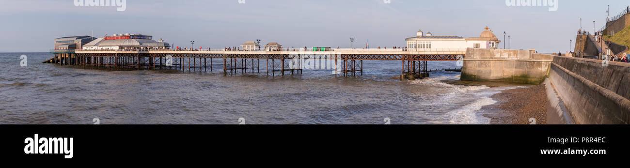 Jetée de Cromer, Norfolk, Angleterre panorama Banque D'Images