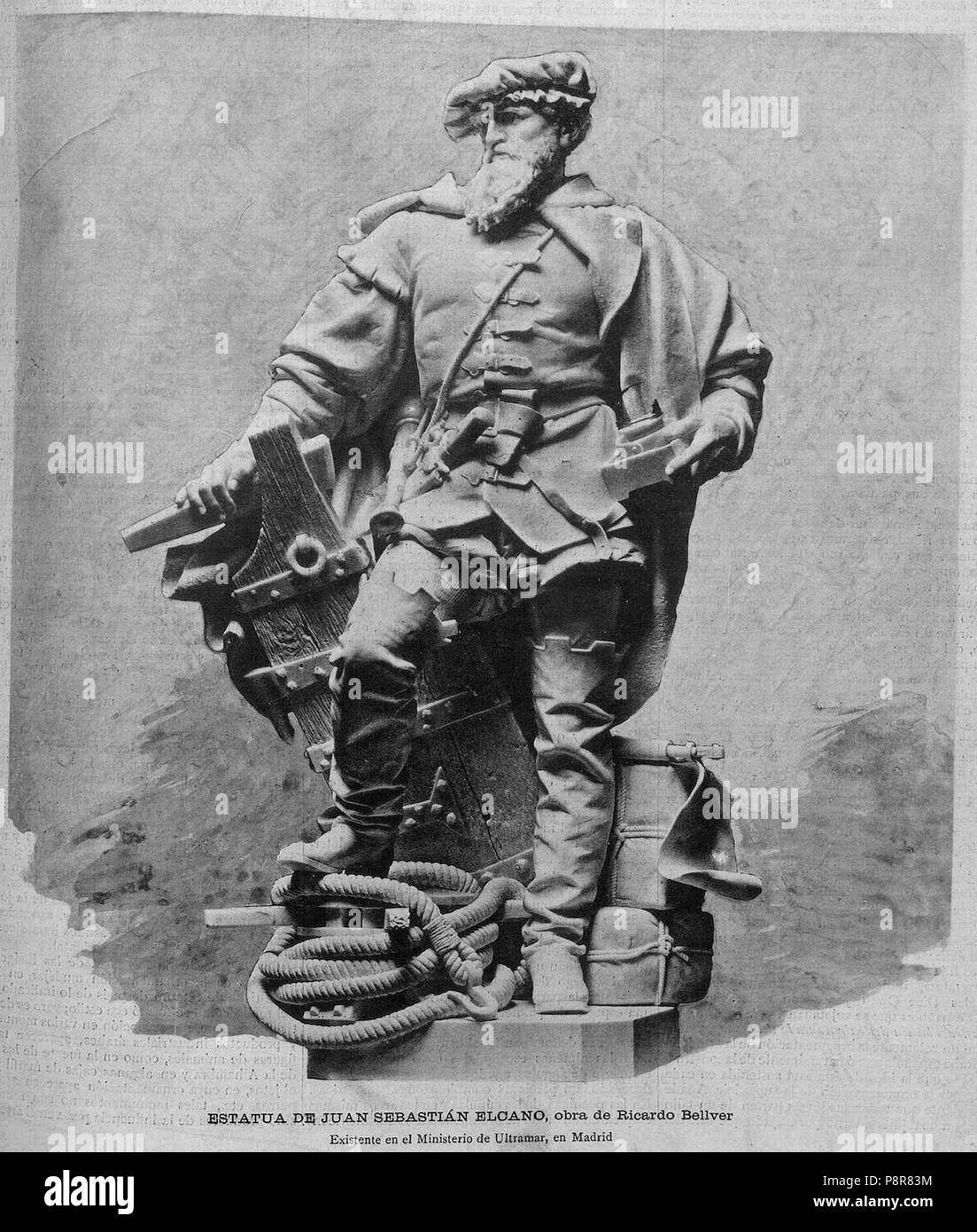 278 Estatua de Juan Sebastián Elcano, Ricardo Bellver Banque D'Images