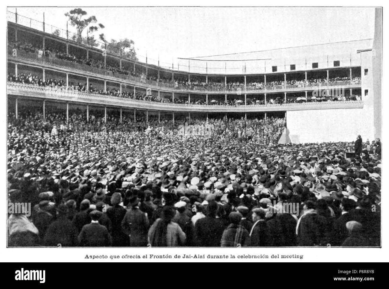 569 Valencia, aspecto que ofrecía El Frontón Jai-Alai durante la celebración del réunion, de Barberá Masip Banque D'Images