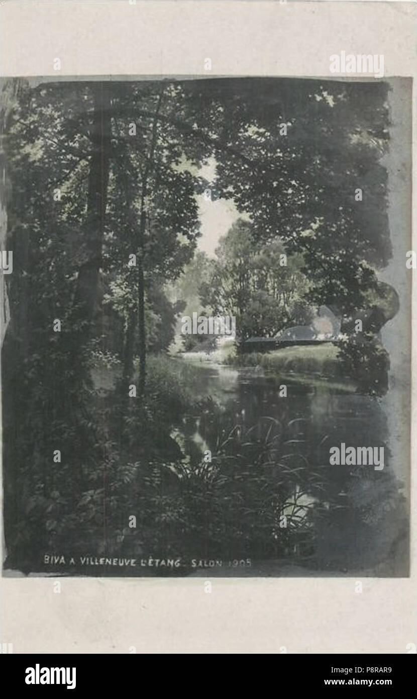 . 329 Henri Biva, Villeneuve l'Etang, le Salon 1905 Banque D'Images