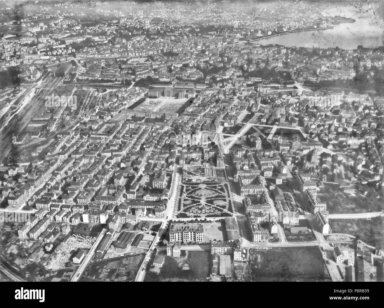 78 CH-NB - Zone Aussersihl, Zürich und Innenstadt - Eduard Spelterini - EAD-WEHR-32027-A Banque D'Images
