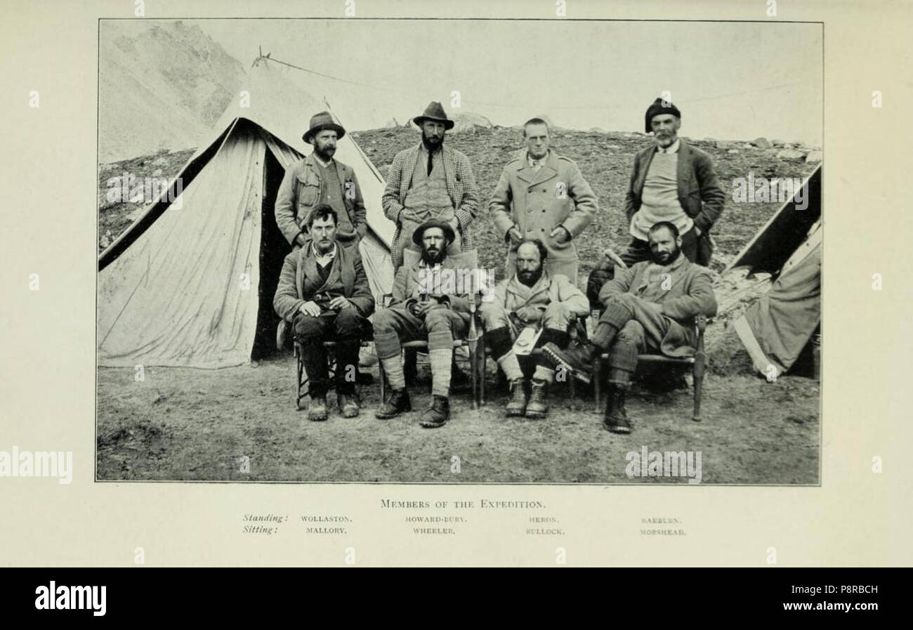 . 18 membres de l'expédition au mont Everest 1921 Banque D'Images