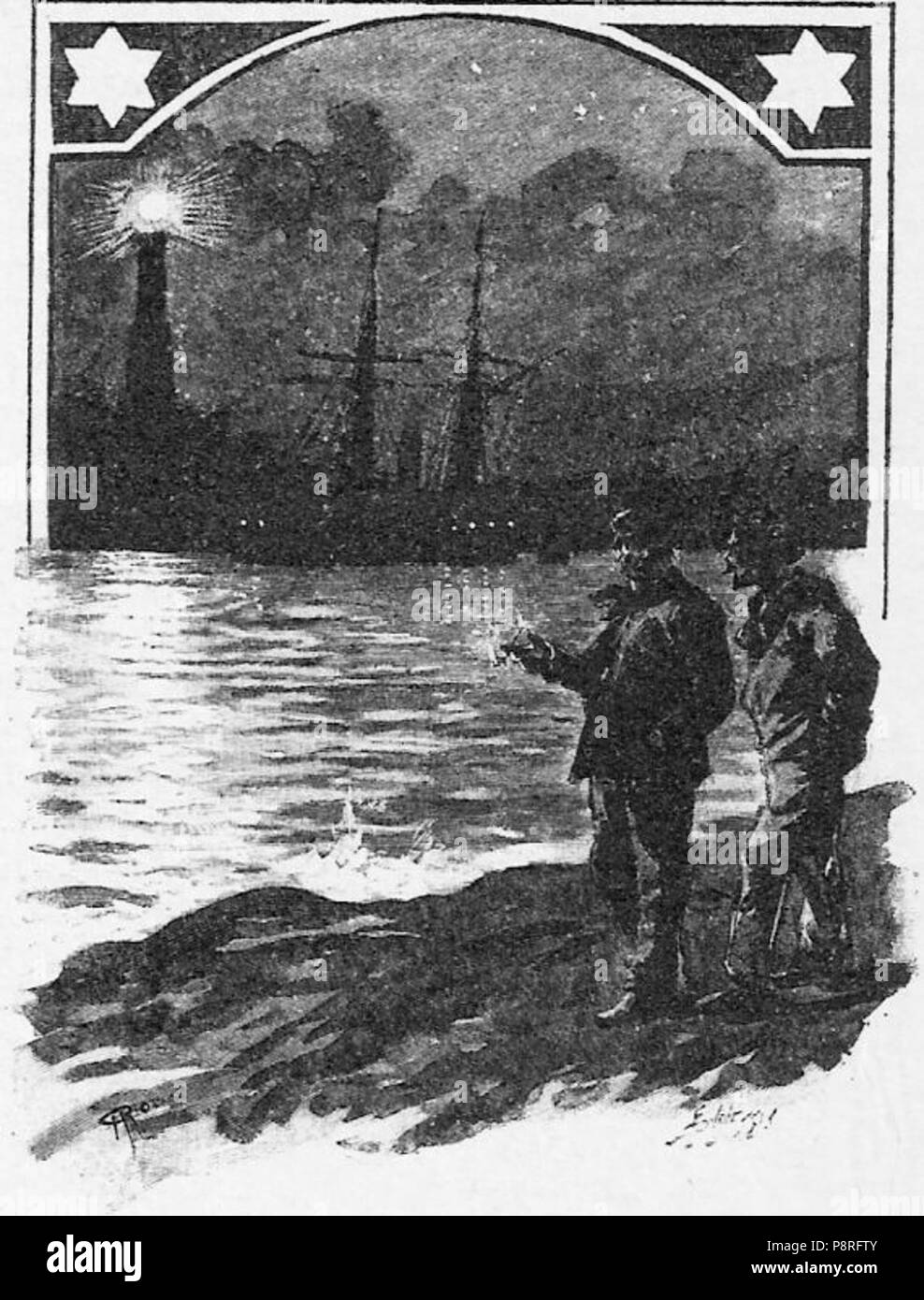 . 4 'Le Phare à la fin du Monde' par George Roux 03 Banque D'Images