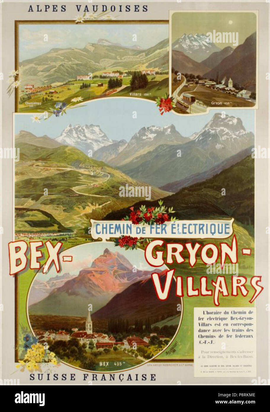 . Villars Gryon Bex Affiche 30 Banque D'Images