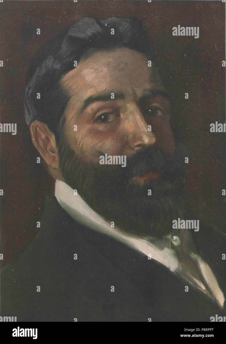 479 Retrato de Carlos Vázquez, en Álbum Salón, pintado por Sorolla, p 48, 1905 (portrait) Banque D'Images