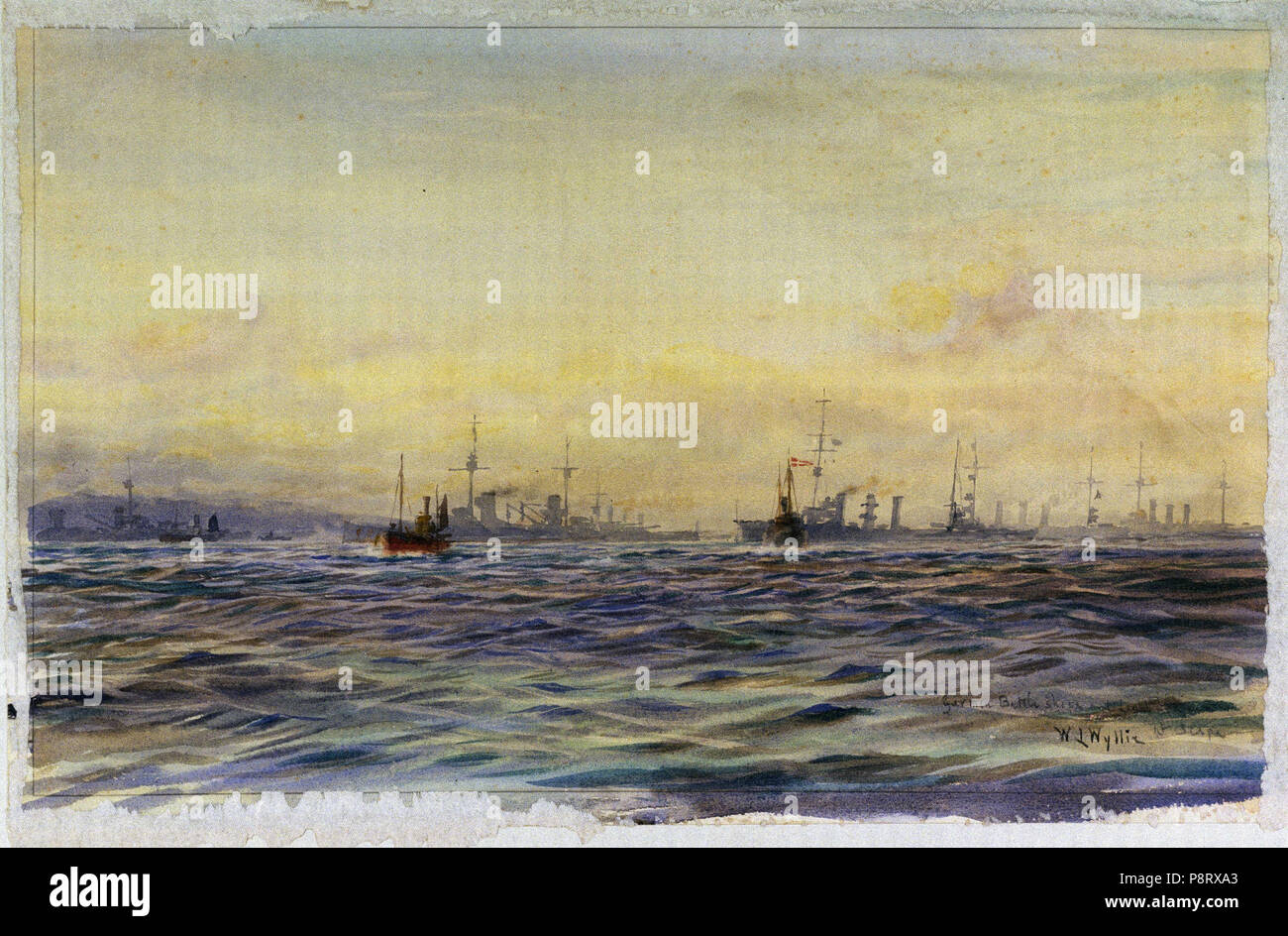 . 2 'navires de combat et des croiseurs légers à Scapa' RMG PW1759 Banque D'Images