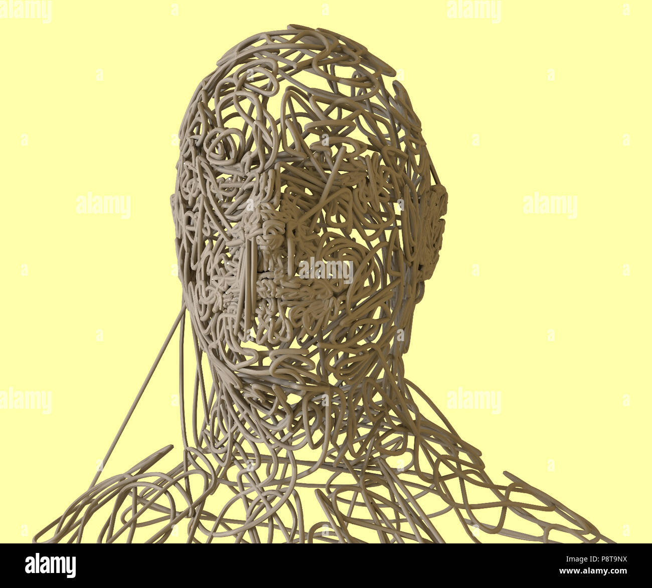 Le rendu 3d figure humaine faite avec des lignes Banque D'Images